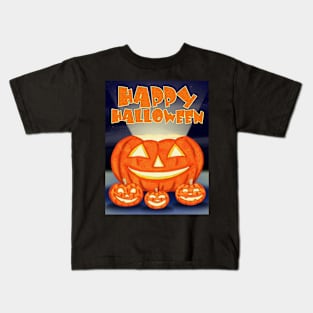 Happy Halloween Pumpkins Kids T-Shirt